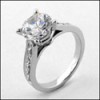 ROUND 2CT. CUBIC ZIRCONIA ENGAGEMENT RING/PAVE