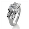 3 STONE OVAL CZ RING