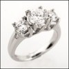 Tiffany Style 3 stone Round Cz Ring