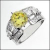2.25 Ct. FANCY CANARY ROUND CENTER CZ /CHANNEL SET ENGAGEMENT RING