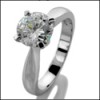 ROUND CUBIC ZIRCONIA WHITE GOLD SOLITAIRE RING