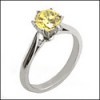 CANARY 1 CARAT ROUND CZ SOLITAIRE RING/6 PRONG