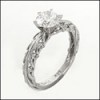 HIGH QUALITY 1 Ct. ROUND CENTER CZ  ENGAGEMENT RING /WHITE GOLD