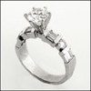 1.0 CARAT CUBIC ZIRCONIA ENGAGEMENT RING/ CHANNEL SET BAGUETTES AND ROUND SIDES