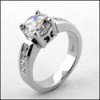 Round 1.5 carat CZ STONE Platinum Engagement Ring