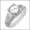 AAA HIGH QUALITY ROUND CZ WITH PAVE ANTIQUE STYLE RING