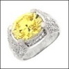 Yellow Canary 5 Ct. CZ Anniversary Platinum Ring