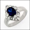 Sapphire Blue OVAL High quality CUBIC ZIRCONIA RING