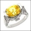 CANARY OVAL 5CT CUBIC ZIRCONIA CHANNEL AND PAVE Anniversary RING