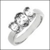 .75 carat Oval CZ in 3 stone  setting