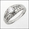 ROUND CZ RING /SOLID 14k Setting