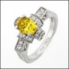 1.5 CARAT CANARY OVAL CZ ANNIVERSARY RING