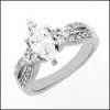 High Quality Marquise CZ Platinum Engagement Ring