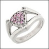 Tube SHANK RING WITH Pink CUBIC ZIRCONIAS