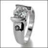 1.5 ROUND CUBIC ZIRCONIA WHITE GOLD SOLITAIRE RING