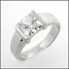 DIAMOND SIMULATED 2 CARAT PRINCESS CZ IN CHANNEL SOLITAIRE RING 