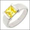 PRINCESS CANARY CZ SOLITAIRE RING
