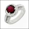 2 CT. RUBY ROUND CZ CENTER PAVE SIDES ANNIVERSARY RING