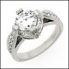 1.25 CARAT ROUND DIAMOND CZ WITH PAVE SIDES ENGAGEMENT RING