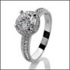 Antique Style 1.0 carat Diamond Quality Round Cubic Zirconia Platinum Ring