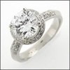 2.0 ct round center cz with pave halo estate ring 