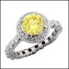 1.5 round Canary cz eternity engagement ring in Platinum