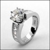 1.5 Ct. round cz center engagement ring /channel set sides