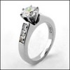 1 CARAT ROUND CZ ENGAGEMENT RING IN WHITE GOLD