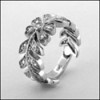 Flower design Eternity band in Platinum with CZ (