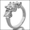 Cubic Zirconia 3 Stone ring /prong