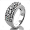 Baguette Round CZ prong wedding band