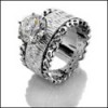 1.5 BRILLIANT ROUND CZ 14K ENGRAVED SOLITAIRE RING