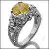 Fancy Canary Yellow Round CZ Cubic Zirconia Anniversary Ring