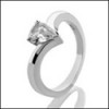 .75 Pear CZ Curved Engagement Solitaire Ring