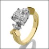 CUBIC ZIRCONIA TWO TONE GOLD 3 STONE RING