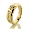 14K YELLOW GOLD BAND FOR MEN WITH PRINCESS CUT CUBIC ZIRCONIA