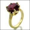 4 CARAT ROUND RUBY CZ SOLITAIRE 18K RING