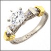 TWO TONE CZ ENGAGEMENT RING 779
