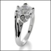 1.5 ROUND CZ SOLITAIRE WHITE GOLD RING