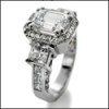 2.5 EMERALD CUT CZ 14 K TWO TONE ENGAGEMENT RING 