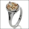 OVAL CUBIC ZIRCONIA SOLITAIRE 14K RING