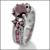 1.5 CARAT RUBY COLOR CUBIC ZIRCONIA ENGAGEMENT RING