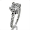 Platinum Engagement ring Cubic Zirconia Princess cut center Stone 