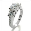 AAA high quality 1 carat  round cz 14k w gold ring