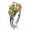 TWO TONE GOLD CANARY CZ ANNIVERSARY RING