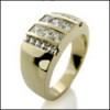 CHANNEL CZ PRINCESS YELLOW GOLD MENS RING