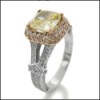 1.5 LIGHT CANARY CUSHION CZ ROSE GOLD ANNIVERSARY RING