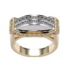 Two tone platinum gold cz ring