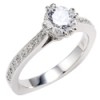 ROUND CZ PAVE SIDES EURO SHANK ENGAGEMENT RING