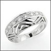 ELEVATED DOME WHITE GOLD BAND WITH CZ 957